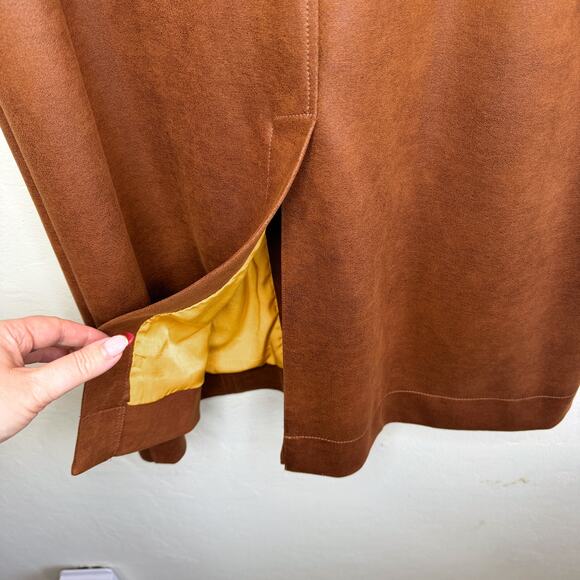 NWOT Free People Carmen Vegan Suede Chutney Long Duster Trench Coat Jacket XS - Picture 10 of 15